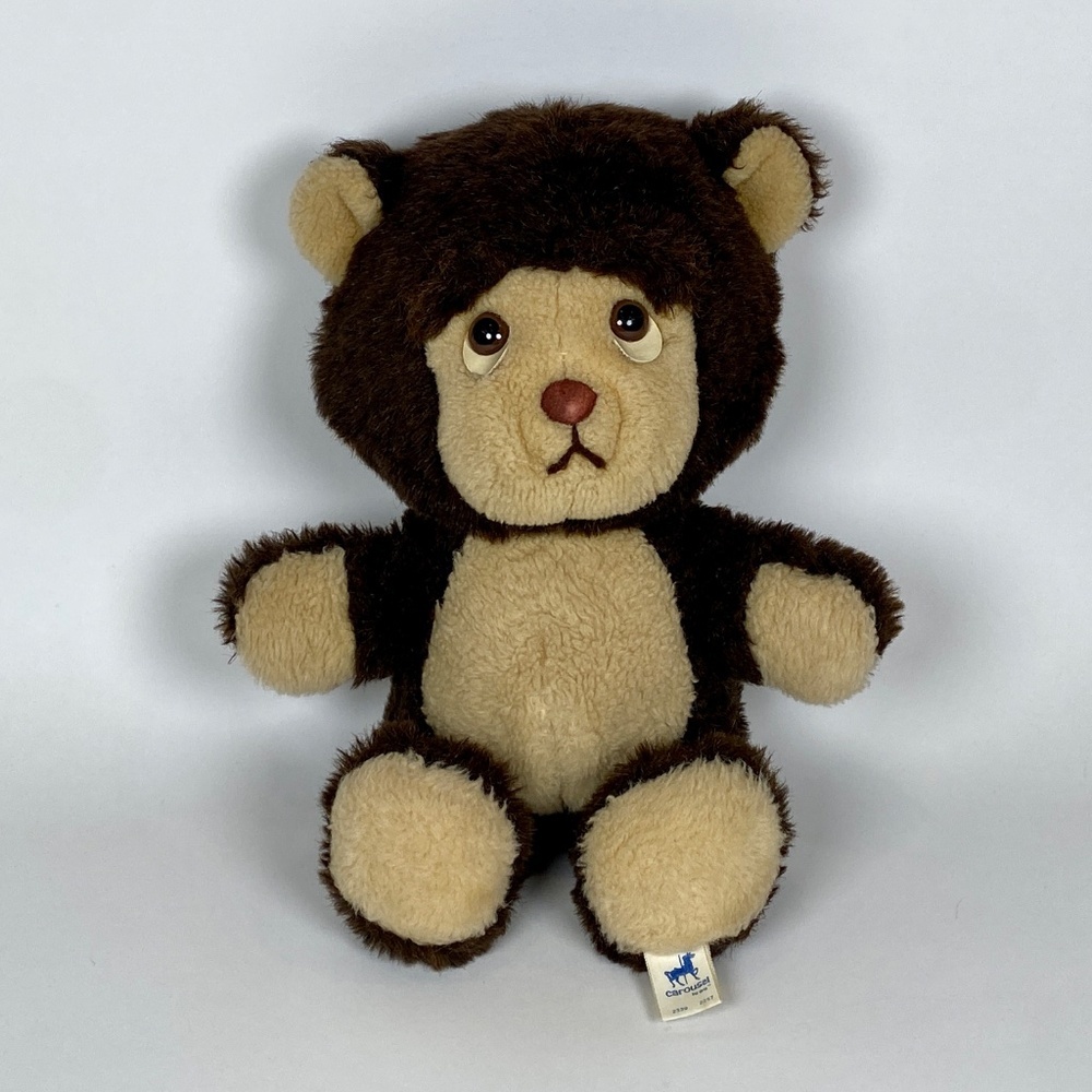 Vintage Teddy Bear Carousel by Guy Droopy Eyes Brown Tan Animal Fair 14"
